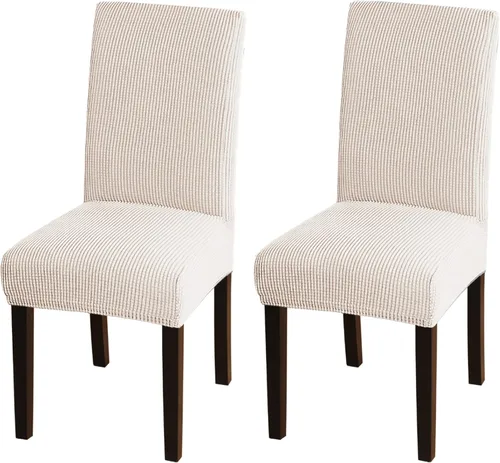 Vista 12 de Turquoize - Juego de 2 fundas elásticas para sillas de comedor, fundas lavables removibles para sillas de comedor, fundas de asiento para sillas