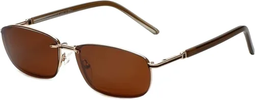 Vista 2 de Calabria 882 - Lentes de lectura rectangulares de metal con lentes de sol magnéticos polarizados con clip para hombres y mujeres