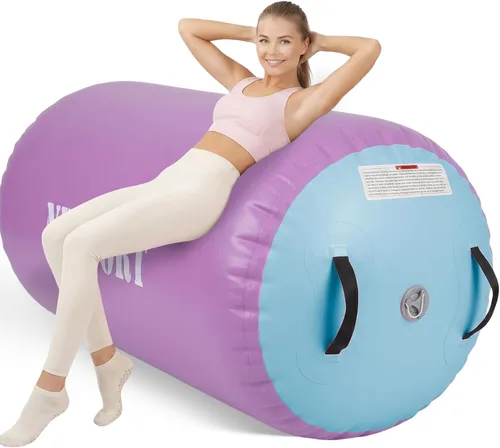Vista 12 de Air Barrel - Barril de Aire Rodillo de Gimnasia para Entrenador de Flic Flac Hacia Atrás, Colchoneta de Aire con Bomba para Entrenamiento