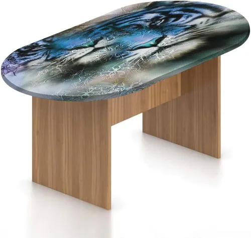 Vista 25 de Mantel ovalado ajustable para patio, decoración de animales, de poliéster, con bordes elásticos, estampado de koala y panda sentados en árboles