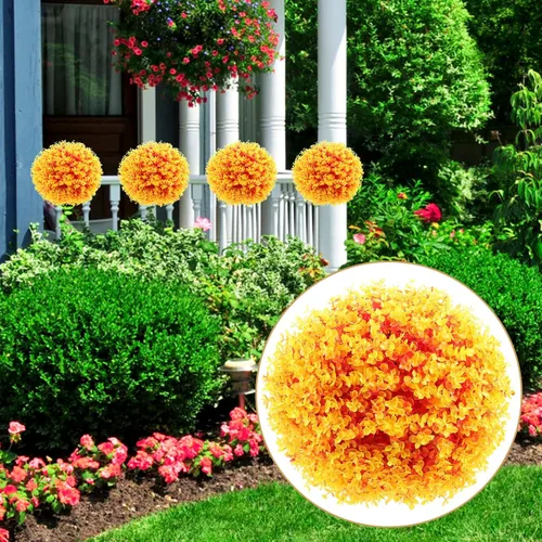 Vista 8 de BESPORTBLE Bola de césped artificial, adorno decorativo de imitación para plantas, esfera redonda, de plástico, bola de planta falsa, decoración