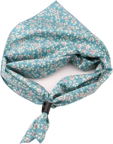 Vista 9 de Sharebeauty Pañuelo de algodón de 24''×24'' para hombres, bufanda estampada multicolor con hebilla Hn018