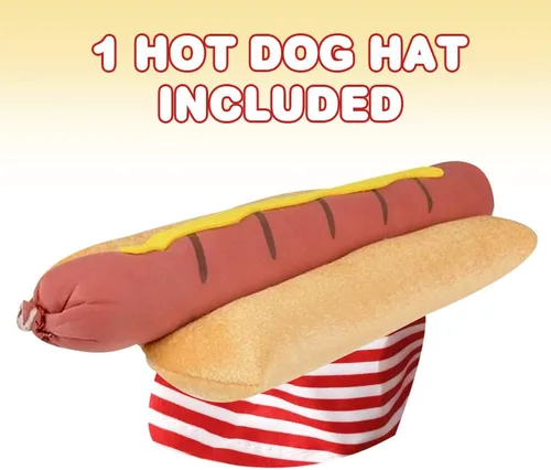 Vista 2 de ArtCreativity Divertido sombrero de perro caliente, divertido sombrero de perro caliente de comida rápida para adultos, accesorio de disfraz