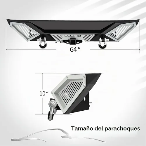 Vista 3 de OEDRO Combo de parachoques trasero compatible con Jeep Wrangler JK y Unlimited JKU 2007-2018 (2/4 puertas), todoterreno de ancho completo
