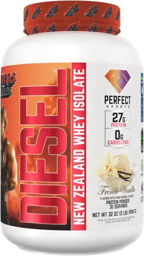 Vista 21 de PERFECT SPORTS Diesel 100% aislado de proteína de suero de Nueva Zelanda Endulzado con stevia, sin ingredientes artificiales, apto para dieta keto
