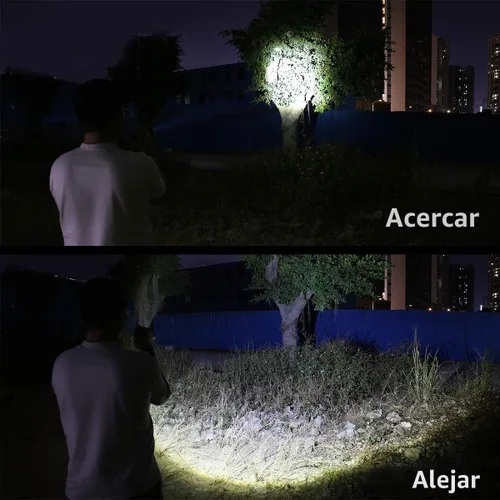 Vista 4 de Linterna LED recargable Lepro, LP3000 de alto lúmenes, con zoom, linterna brillante, impermeable, 5 modos de iluminación, linterna de mano pequeña