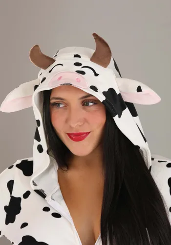 Vista 3 de Disfraz Mono de Vaca para Mujer Multicolor