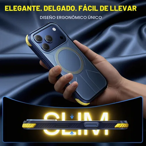 Vista 6 de 1 funda para iPhone 17 Pro Max con [protectores de pantalla y lente de cámara], azul