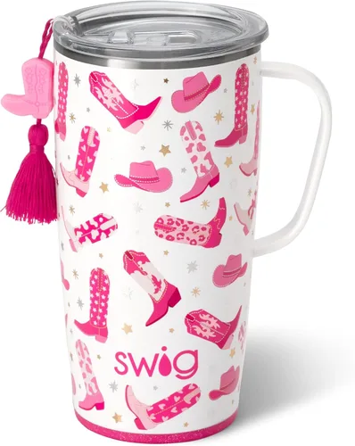 Vista 62 de Swig Life Taza de Viaje de 18 oz, Vaso Aislante con Asa y Tapa, Taza de Café de Viaje, Compatible con Portavasos, Acero Inoxidable, Vaso de 18 oz