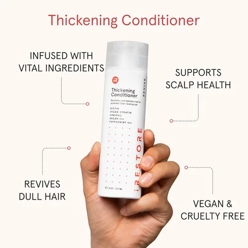 Vista 4 de iRESTORE Acondicionador de cabello biotina para cabello seco dañado, bueno para el crecimiento del cabello fino, acondicionador voluminizador