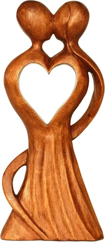 Vista 5 de G6 Collection Estatua de escultura abstracta de madera de 12 pulgadas hecha a mano – Love of My Life – Arte de regalo decorativo para decoración