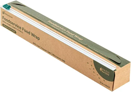 Vista 8 de Restaurantware-Basic Nature - Envoltura de alimentos de 12 x 200 pies, 1 envoltura adhesiva para microondas - con cortador deslizante integrado