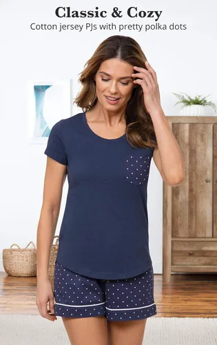 Vista 4 de PajamaGram Pajamas For Women Shorts Set - Cotton PJs, 100% Cotton