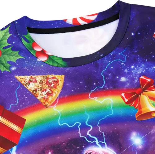 Vista 2 de AIDEAONE - Sudaderas unisex con estampado feo de navidad 3D, manga larga