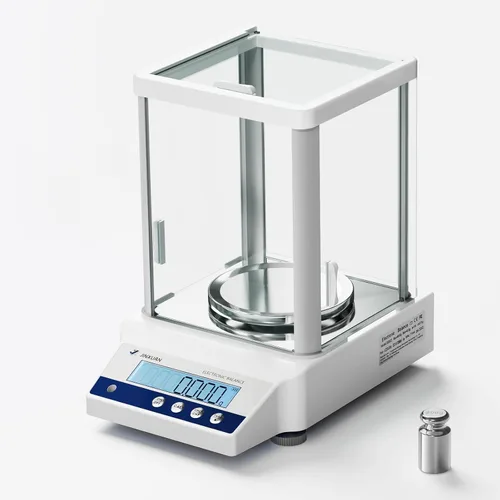 Vista 13 de Báscula de laboratorio 17.64 oz x 0.00004 oz Escala de miligramos de alta precisión Balanza analítica con parabrisas, peso de 7.05 oz, báscula