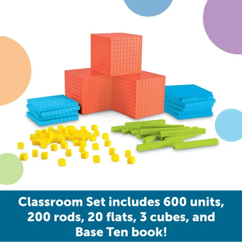 Vista 2 de Learning Resources Brights Base Ten - Juego de aula para 20-25 estudiantes, 823 piezas, a partir de 6 años