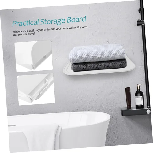 Vista 6 de Cabilock 1 tablero de almacenamiento versátil organizador para toallas, jabones y artículos diversos, elegante almacenamiento en el hogar para baño