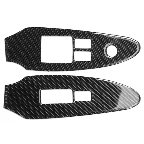 Vista 6 de ARAMOX Cubierta para panel de interruptor de ventana de automóvil, 1 par izquierdo y derecho de fibra de carbono para panel de ventana de 370Z Z34