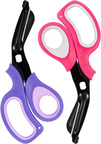 Vista 11 de MEUUT Paquete de 2 Tijeras Médicas Tijeras de Trauma - 8 pulgadas Tijeras de Vendaje Patentadas de Servicio Pesado Grado Quirúrgico Tijeras EMT