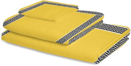 Vista 2 de Yellow Black Bath Towels for Bathroom Set - Luxury Towels Gifts for Women,Quick Dry Beach Kitchen Hand Hair Face Yoga Workout Gym Towel and Dish