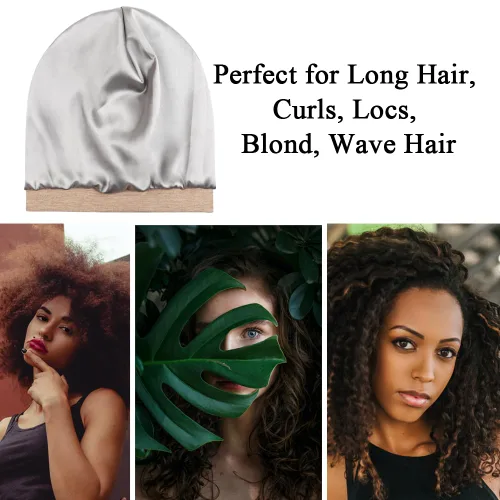 Vista 35 de Alnorm - Gorro con forro de satén y suave banda elástica para hombres y mujeres, talla única Se ajusta a la mayoría