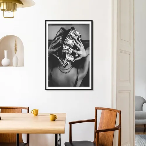 Vista 7 de Arte de pared de moda en blanco y negro, rodillos de pelo de lujo, póster de mujer negra, retro, atrevido y femenino, impresión Hypebeast