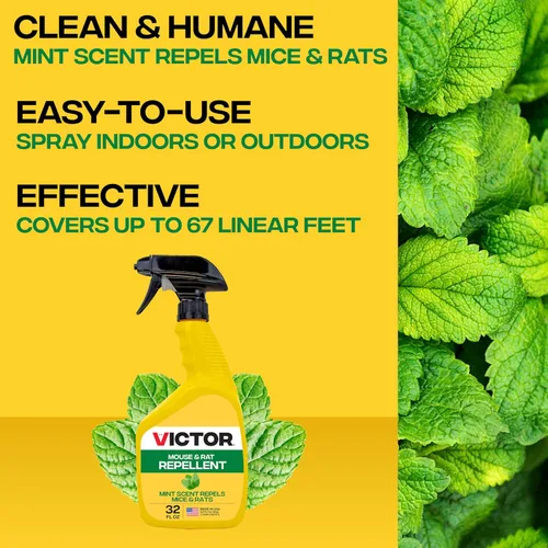 Vista 2 de Victor M809 - Aerosol repelente de ratones y ratas, natural, no tóxico, repelente de roedores para uso en interiores y exteriores, listo para usar