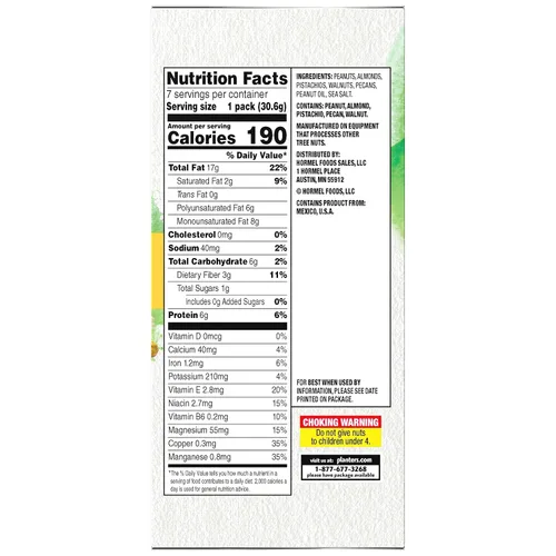 Vista 5 de Planters NUT-rition, caja de onzas Mixed Nuts Snack Packs: Peanuts, Almonds, Pistachios, Pecans, Walnuts. Snacks for Adults. Healthy Snacks