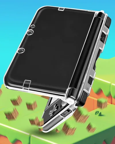 Vista 3 de Funda protectora transparente para 3DS XL – Carcasa rígida de policarbonato transparente con doble protector de pantalla – No compatible