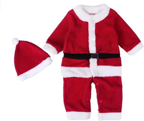 Vista 3 de QIAONIUNIU Disfraz de Papá Noel para bebé traje de Navidad para niños pequeños