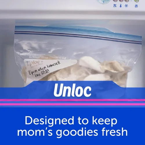 Vista 3 de Ziploc Bolsas para congelador de almacenamiento de alimentos de 2 galones, fáciles de abrir y cerrar, 10