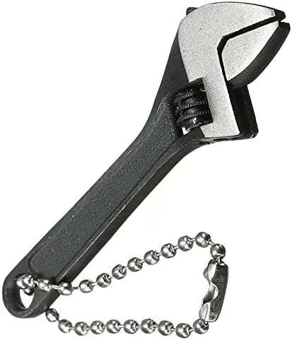 Vista 3 de Mini llave de 2.5 pulgadas/2.677 in, llave de tuerca ajustable, herramienta de mano, herramienta de mano, anillo de cadena de regalo