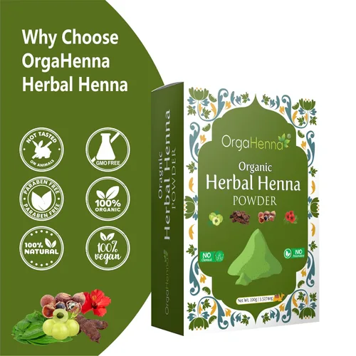 Vista 3 de Polvo de henna herbario orgánico para el cabello – 100% puro y natural, color y acondicionador sin químicos – Fortalece, 3.53 oz
