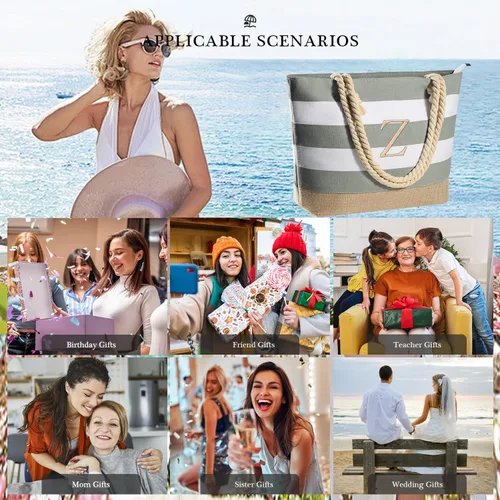 Vista 20 de YOOLIFE Bolsas de playa para mujer, bolsa de lona de viaje, bolsa impermeable para piscina, artículos esenciales de viaje, regalos para mujeres