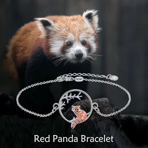 Vista 5 de YAFEINI Animal Bracelet Sterling Silver SlothHummingbirdAxolotlPenguinRed Panda Bracelet Cute Animal Jewelry for Women Girls Gifts