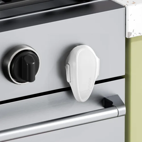 Vista 7 de SAFELON 1 cerradura de puerta de horno de seguridad para niños, cerradura frontal para horno a prueba de niños, material resistente al calor, Negro