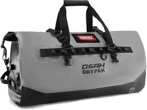 Vista 18 de Bolsa de lona impermeable 25L/40L/60L – Bolsa trasera de motocicleta resistente, bolsa seca enrollable para viajes, camping, canotaje, kayak