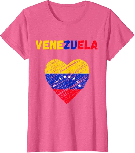 Vista 74 de Camiseta con la bandera venezolana con corazón de Venezuela, Negro