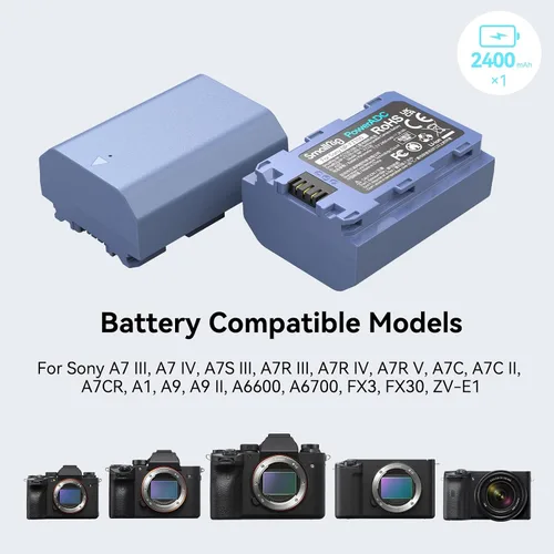 Vista 9 de SMALLRIG Cargador de batería NP-FZ100 y batería USB-C de repalcement de 2400 mAh para Sony