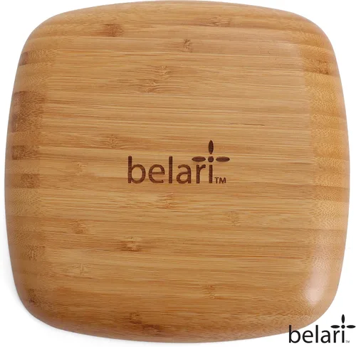 Vista 2 de Juego de platos de bambú de 8 pulgadas, platos reutilizables de bambú, platos cuadrados de bambú, platos de madera, platos llanos de bambú, juego