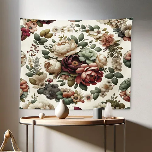 Vista 87 de Ambesonne Tapiz bohemio, diseño floral de bruja, luna y mariposa con adornos de mandala, decoración de tela para colgar en la pared para dormitorio