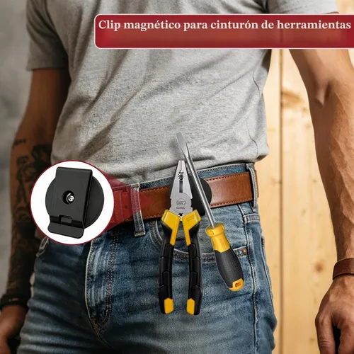 Vista 6 de XXHong - Soporte magnético para herramientas, clip para cinturón, organizador de herramientas magnético resistente para tornillos, clavos