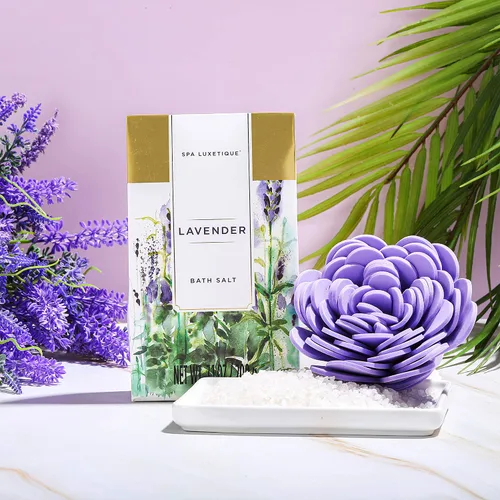 Vista 8 de Spa Luxetique Cestas de regalo para mujeres, regalos de spa de lavanda para mujeres, 12 piezas, regalos de cumpleaños para mujeres, juego de regalo