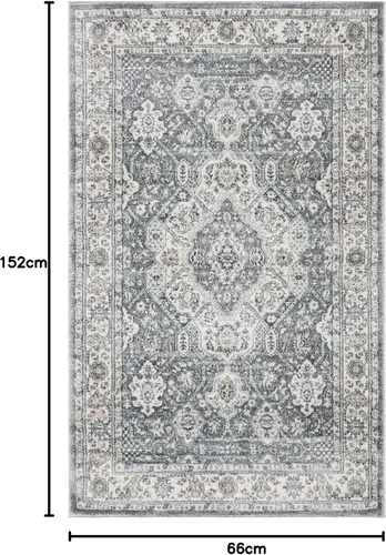 Vista 78 de SAFAVIEH - Colección Isabella, alfombra decorativa - 2'2" x 5', azul y crema, diseño oriental, no desprende pelusa y fácil cuidado, ideal para áreas