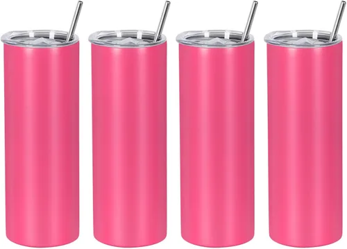 Vista 18 de Paquete de 4 vasos delgados de 20 onzas, juego de vasos delgados de acero inoxidable en caja de regalo individual, 20 onzas de capacidad, vaso