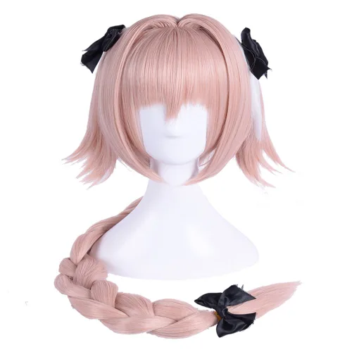 Vista 5 de Suncos - Peluca de pelo sintético para cosplay alta temperatura color rosa Talla regular
