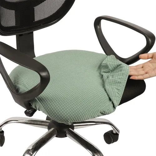 Vista 29 de Melaluxe - Funda elástica de jacquard para silla de oficina, funda extraíble y lavable para silla de escritorio, cubierta giratoria para asiento