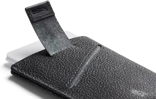 Vista 6 de Bellroy Funda de tarjeta, cartera delgada de cuero (máximo 8 tarjetas y billetes), Negro estelar