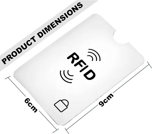 Vista 10 de SaiTech IT Juego de 10 fundas de bloqueo RFID, la mejor manera de proteger tus tarjetas del robo electrónico, diseño duradero, ligero y compacto