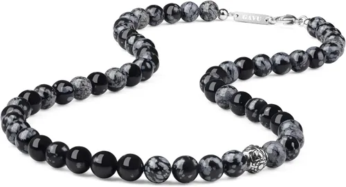 Vista 7 de GAVU Collar de cuentas de gemas semipreciosas de 8mm para hombres, collares de cristal curativos para hombres ojo de tigre rojo